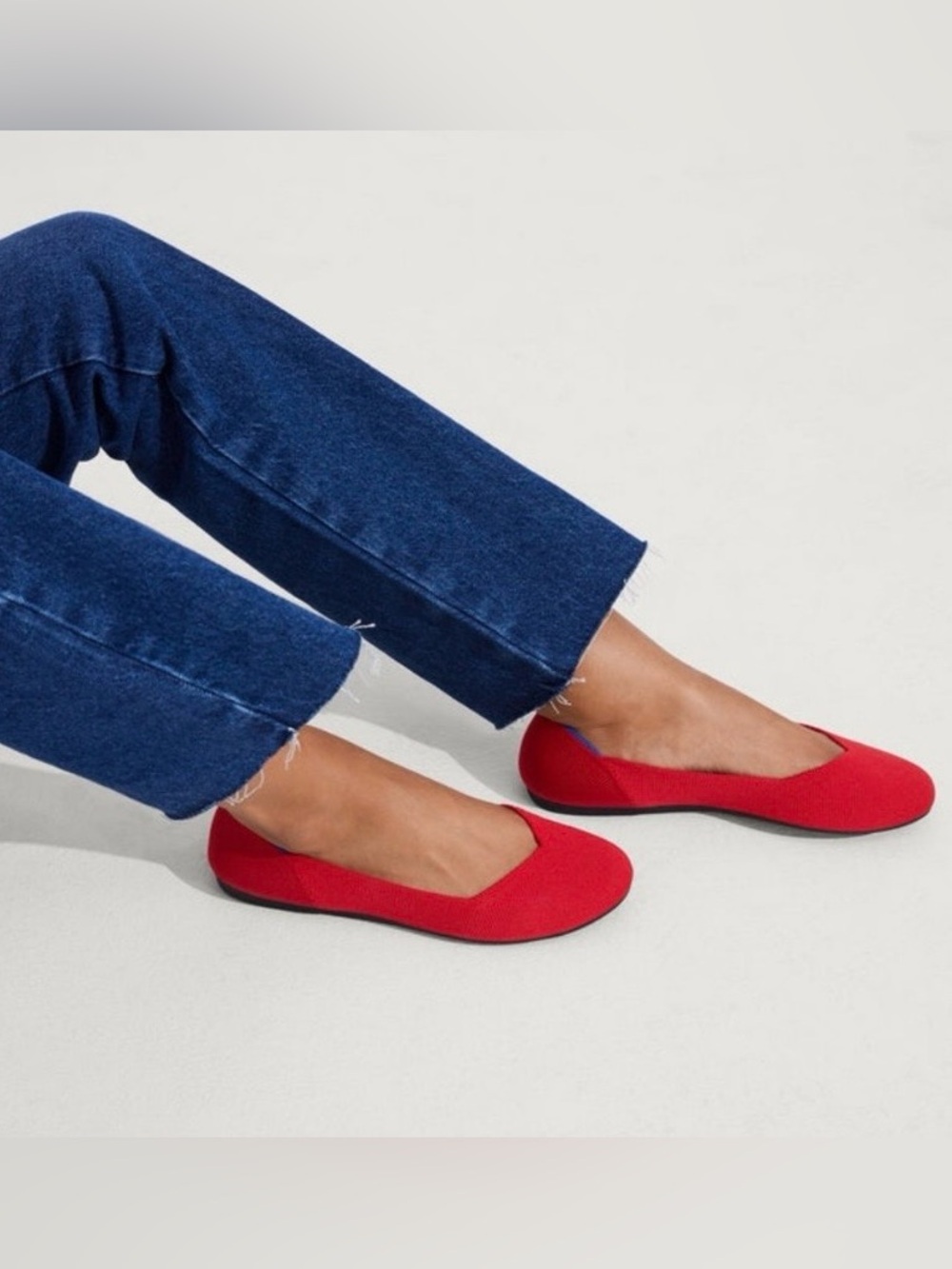 Rothy’s Red round toe flat Size 8.5 Classic Comfy Minimalist office